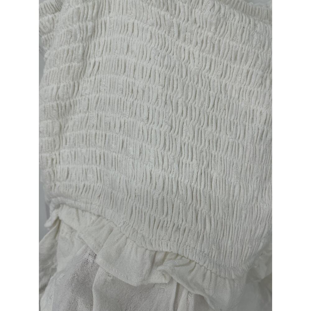 Sienna Sky Tank Top White Tiered Ruffle Eyelet Smocked Cropped Top Juniors XL - Picture 5 of 11